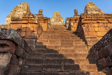 Fototapeta premium Pre Rup temple, Cambodia. Staircase to the sanctuary tower