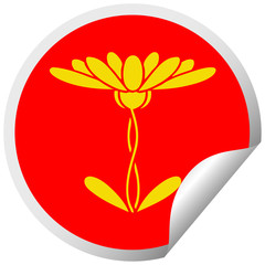 Fototapeta premium circular peeling sticker cartoon flower