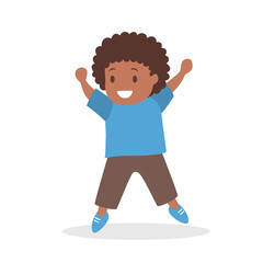 Fototapeta premium Boy dance. Kid dancing in various style. Childish