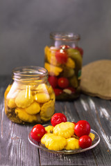 Jars of fermented vegetables.