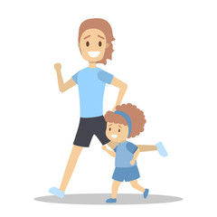 Family jogging. Healthy and active family lifestyle