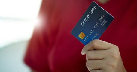 Credit card on hand
