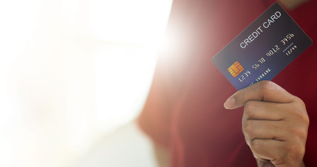Credit card on hand