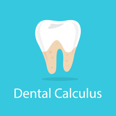 Dental calculus. Bad oral hygiene and damaged