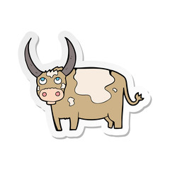 sticker of a cartoon cow