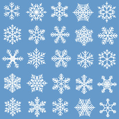 Set of snowflakes. Vector illustration.