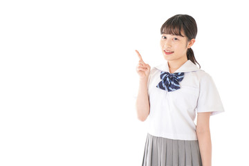 ポイントを指差す学生