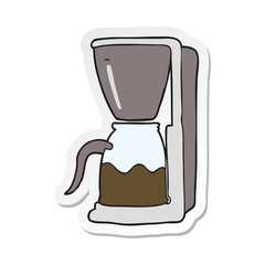 sticker of a cartoon coffee maker