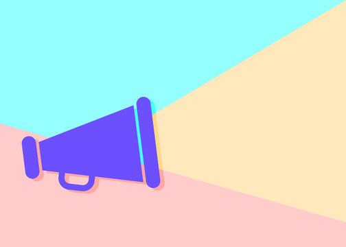 pastel colored minimal megaphone icon on modern background