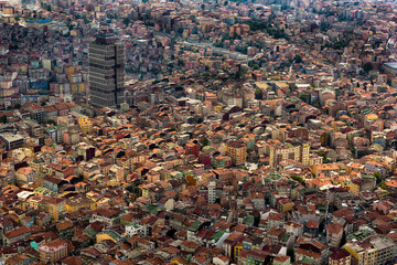 Aerial view of an urban district in Istanbul