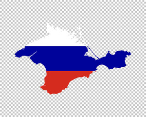 Abstract map of Crimea colored in Russian flag