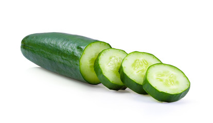 cucumber sliced isolated on white background . full depth of field