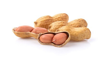 peanuts isolated on white background. full depth of field