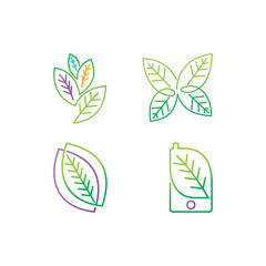 Fototapeta premium Leaf Logo Design Vector Template Set