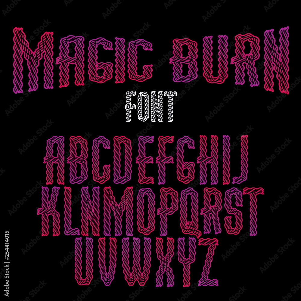 Poster vector font created with orange flammable design