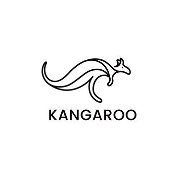 kangaroo logo vector silhouette. White background.