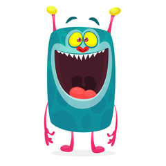 Cartoon alien character. Vector illustration isolated