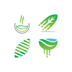 Leaf Logo Design Vector Template Set