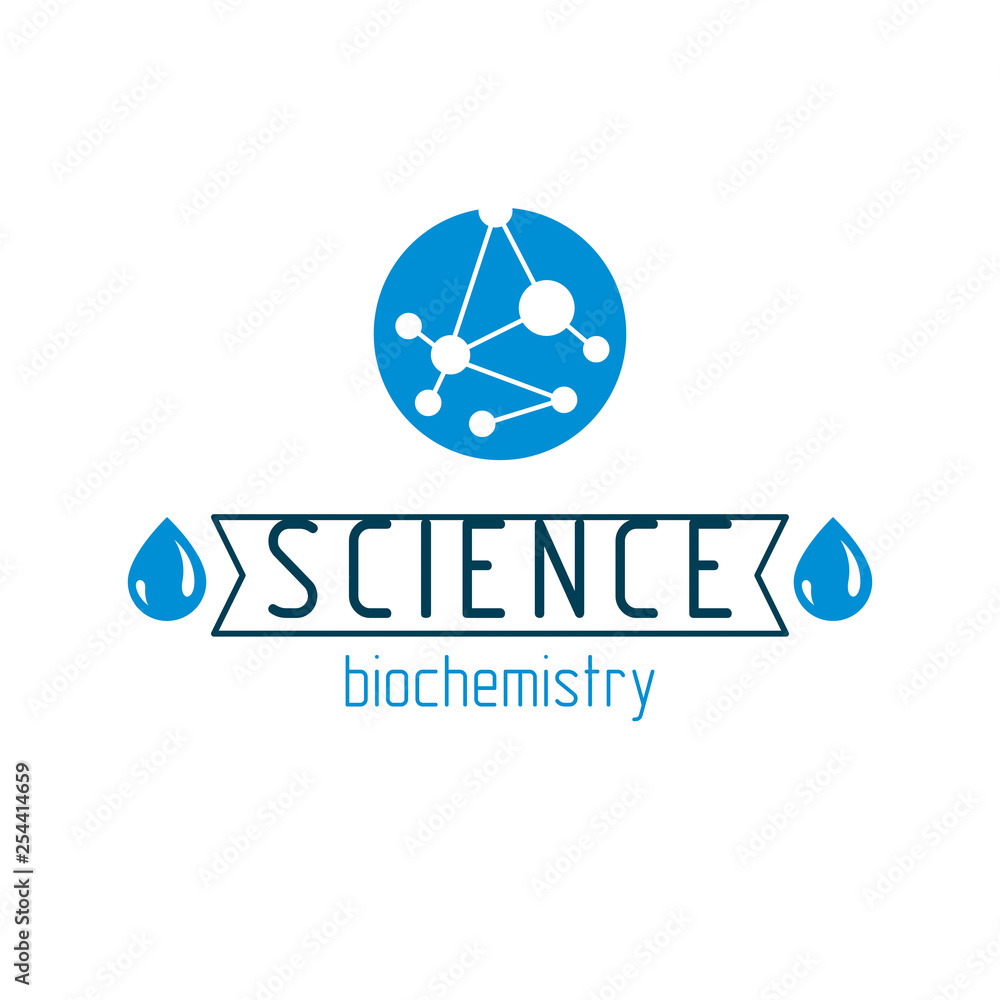 Poster vector model of molecule created using wireframe connection. molecular biotechnology conceptual logo