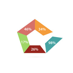Vector circle infographic. Template for diagram, graph, presentation and chart. Business concept with five options, parts, steps or processes. Abstract background.