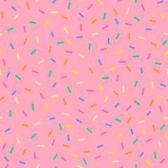 Seamless sprinkles pattern with candy colors