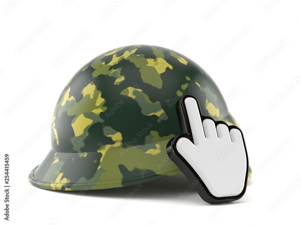 Sticker Military helmet with web cursor