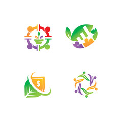 Fototapeta na wymiar Leaf Logo Design Vector Template Set