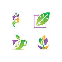 Leaf Logo Design Vector Template Set