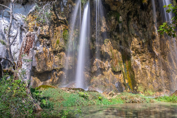 Waterfall "Mali Prstavac" at Plitvice lakes national park. Croatia