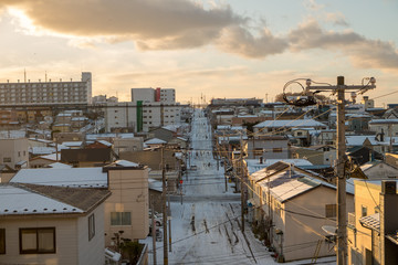 Fototapeta premium 冬の坂道風景