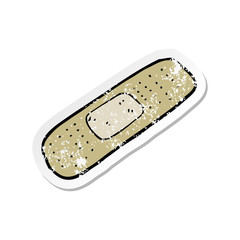 retro distressed sticker of a cartoon medical plaster