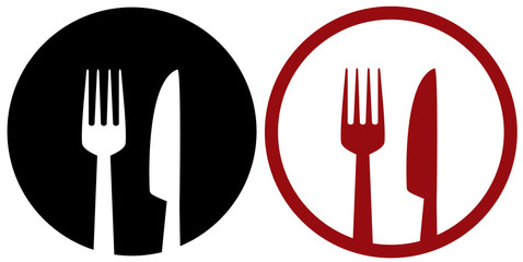 cafe sign with fork, plate and knife