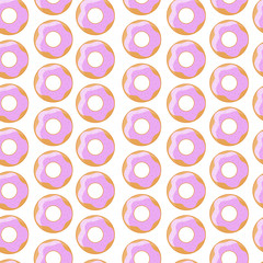 Donuts seamless pattern. Vector illustration.