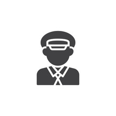 Taxi driver profile vector icon. filled flat sign for mobile concept and web design. Cab driver glyph icon. Faceless people avatar symbol, logo illustration. Pixel perfect vector graphics