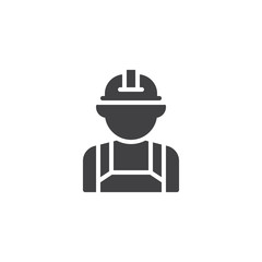 Obraz premium Industrial worker vector icon. filled flat sign for mobile concept and web design. Engineer, builder glyph icon. Faceless people avatar symbol, logo illustration. Pixel perfect vector graphics