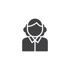 Woman housemaid vector icon. filled flat sign for mobile concept and web design. Female maid glyph icon. Faceless people avatar symbol, logo illustration. Pixel perfect vector graphics