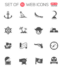 pirates vector icons for web, mobile and user interface design