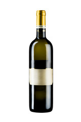 Wine bottle on white background