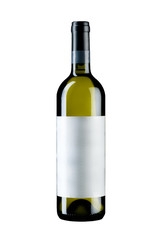 Wine bottle on white