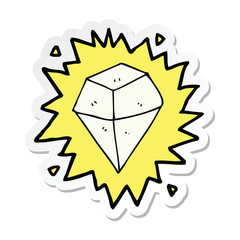 sticker of a cartoon shining crystal