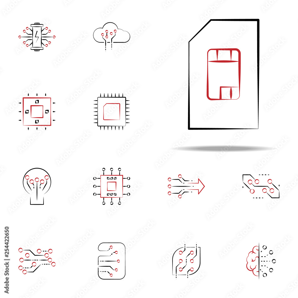 Poster sim card icon. electronics icons universal set for web and mobile