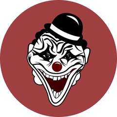 scary Halloween mask, clown mask.vector image