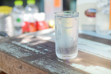 Water drink in glass.