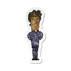 retro distressed sticker of a cartoon priest