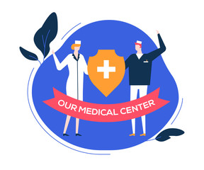 Our medical center - colorful flat design style illustration