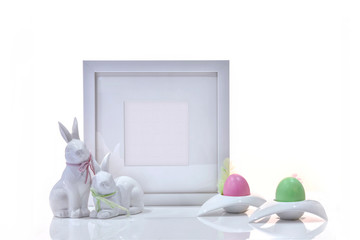 Easter holiday concept frame mockup