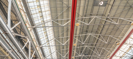 Ceiling of industrial warehouse, business concept