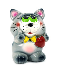  ceramic figurine souvenir cat on a white background