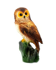ceramic figurine souvenir owl on a white background