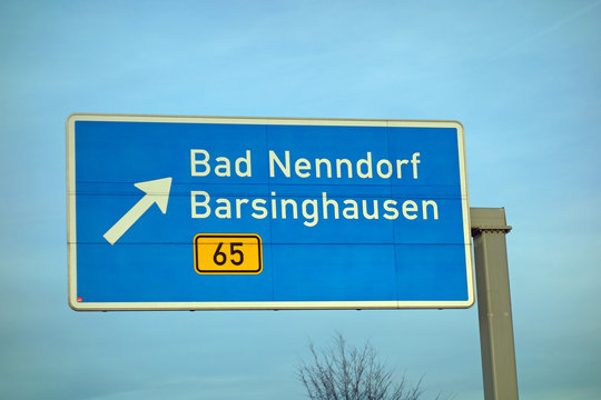 autobahnschild bad nenndorf, barsinghausen, b65